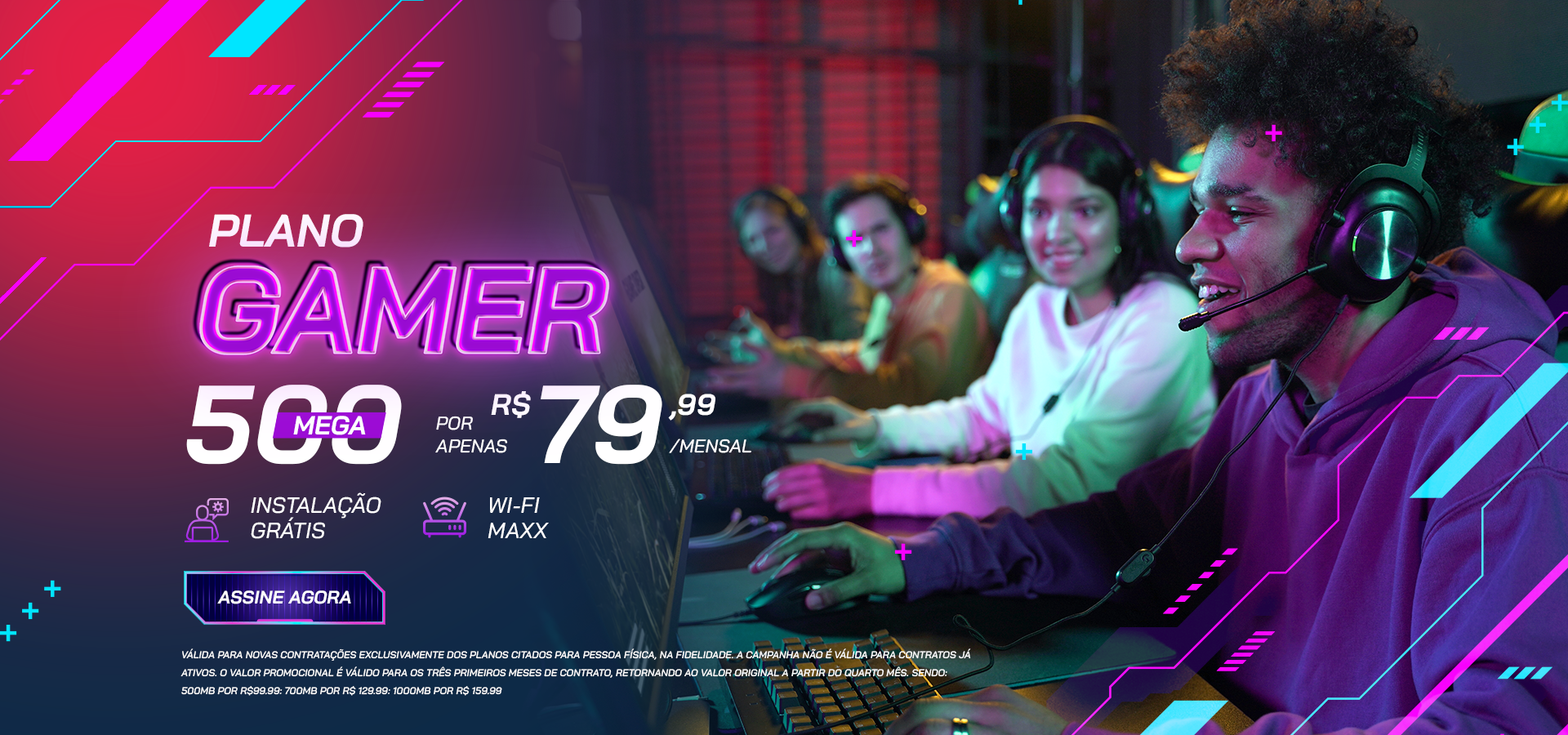 Plano Gamer 500 Mega - Banda A Telecomunicações